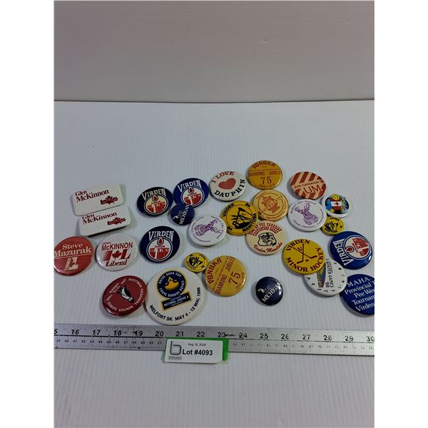 Assorted Pins - Various Cities, Political