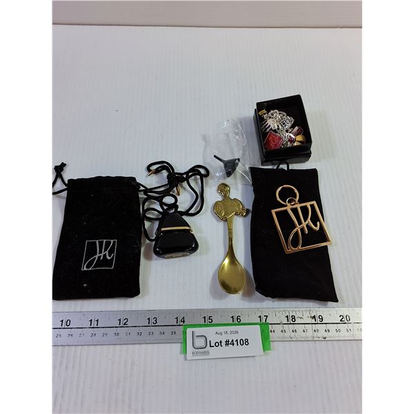 Brass Spoon, Perfume Pendant, Key Charm, Avon Charm Bracelet