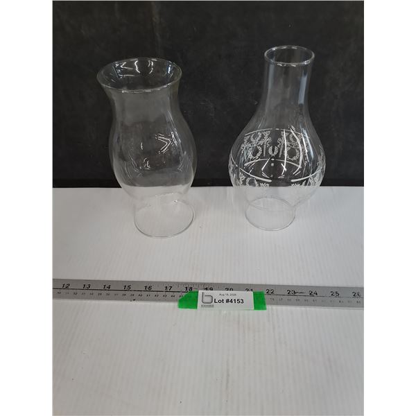 (2) Glass Lantern Chimneys