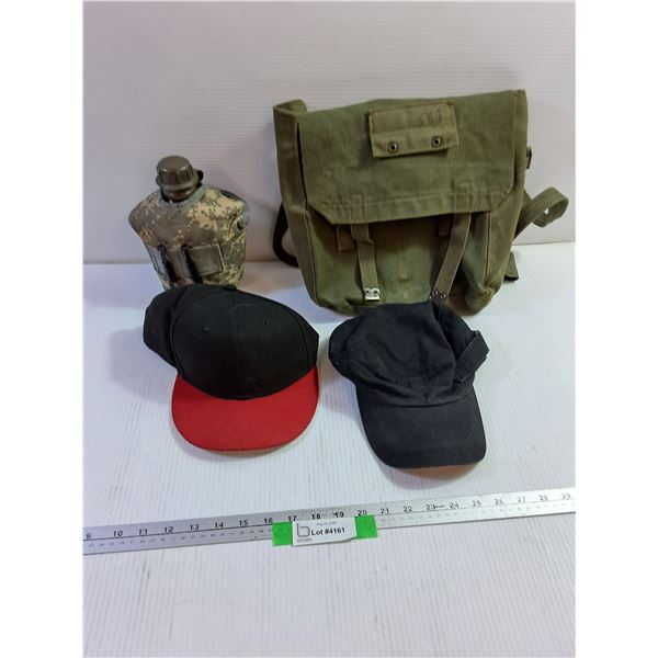Satchel Bag, Flask Bottle, Baseball Caps