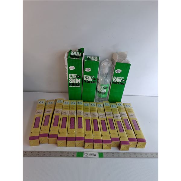 (13) Vinyl Papers, (3) Emergency Eye and Skin Rinse Distilled Water