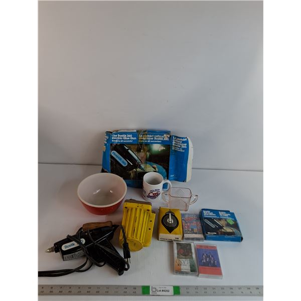 Bostik Electric Glue Gun Tested As Is, Pyrex Bowl, Misc