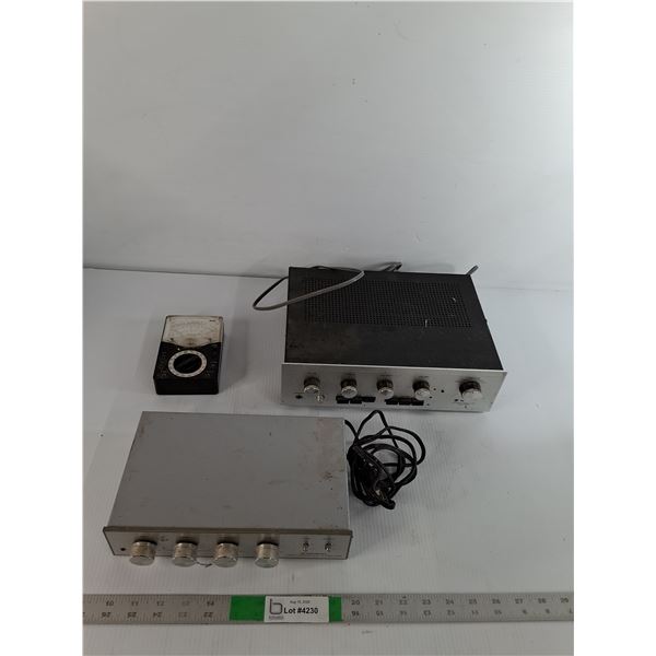 Archer Video Enhancer, Nikko Stereo Amplifier, Multimeter