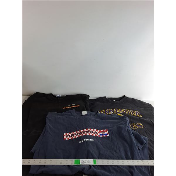 (3) Men's Tshirts, Fifa World Cup, Minnesota Warriors, Dodge Challenger