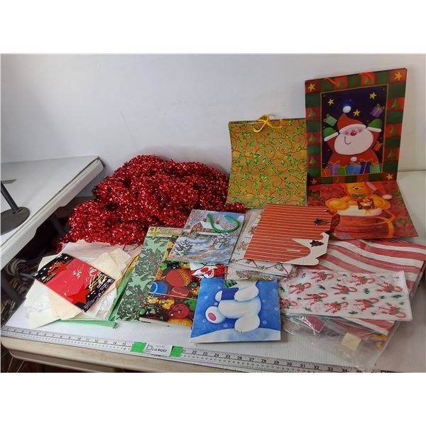 Christmas Garland, Tissue and Gift Bags