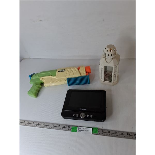 Sylvania Portable DVD Player- Untested/No Cord, Metal Lantern & Super Soaker