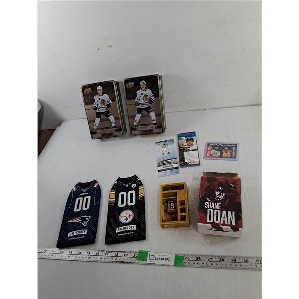 Shane Doan Ornament, Upper Deck Tins, Smirnoff Koozies, Misc.