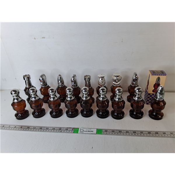 (17) Avon Chess Piece After Shave Bottles- Some Full, Can't Ship