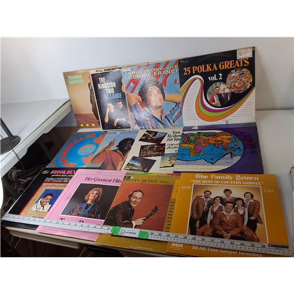 (12) Records- Connie Francis, Frankie Rodgers, The Kingston Trio, Misc. One Water Damaged Cover