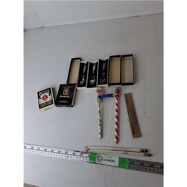 Avon Spoons, Playing Cards, Esso Pencils, Misc.