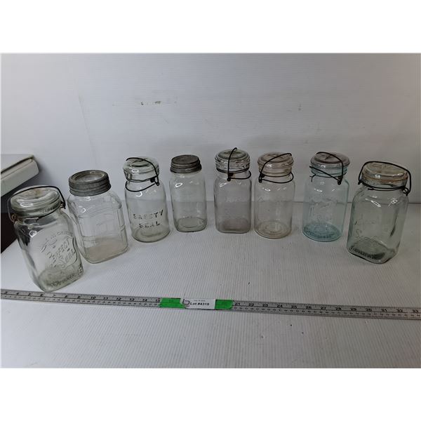 (8) Mason Jars Up to 7.75"