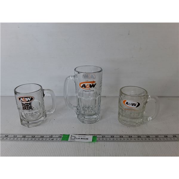 (3) A & W Mugs Up to 7"