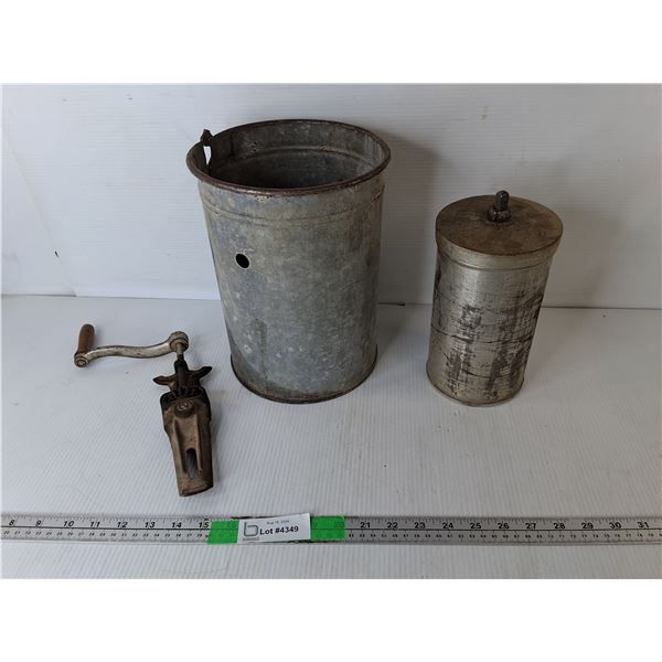 Vintage Galvanized Ice Cream Maker
