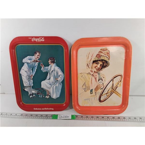 (2) Coca-Cola Trays 14.75" x 11"