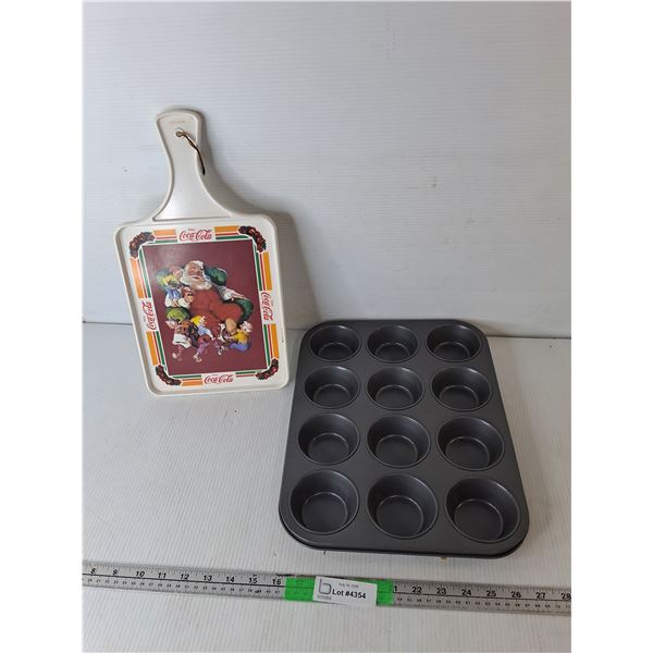 Muffin Tin & Coca-Cola Cutting Board Tray