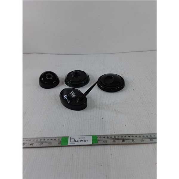 (2) Plastic Ink Wells, (2) Glass Ink Wells, Fountain Pen