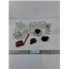 Image 1 : (6) Glass Ink Wells, Fountain Pen, Paper Weight