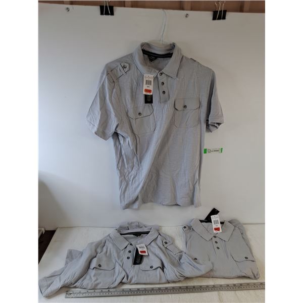 (3) White Polo Shirts, (2) Medium (1) Large, with Tags