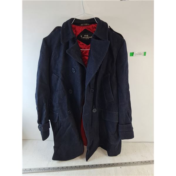 Club International Tip-Top Blue Peacoat with Red Lining, 40"/102 cm