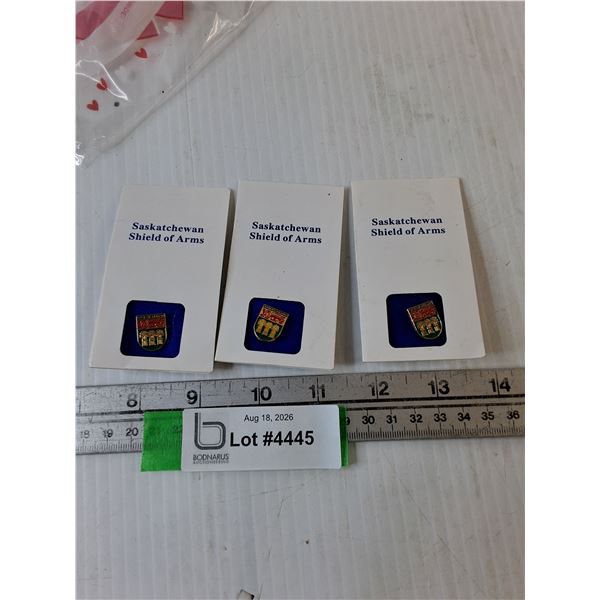 (3) Saskatchewan Shield of Arms Pins