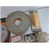 Image 7 : Circular Saw Blades, Chalk Line, Metal Brush, Baseball, Stubby Socket Set, Wood Ornaments, Misc