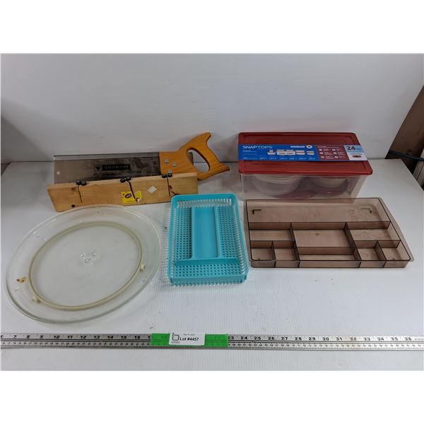 Mastercraft Miter Box & Saw, Microwave Tray, Food Container Set, Cutlery Tray