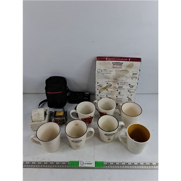 Tim Hortons Ceramic Mugs, Mason Lids, Ricoh RZ770 Date Camera, Misc