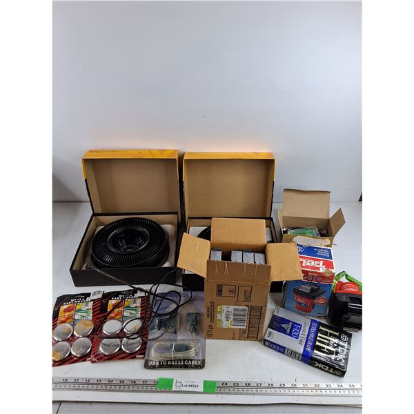 Kodak Slide Trays, Easy Movers, VHS Tapes, Portable Battery Fencer, Electron Tubes, Misc