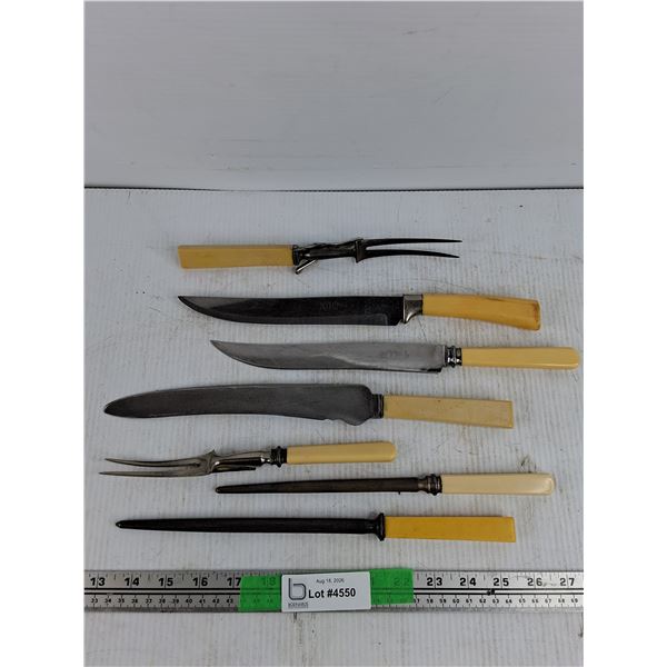 Vintage Crown Sheffield Knife Sharpeners, Knives & BBQ Utensils