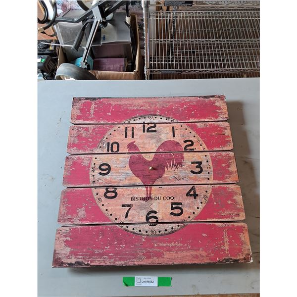 Bistrot Du Coq Wall Clock - As Is 23" x 23"