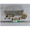 Image 1 : Metal Locking Box, Carters Check Protector Ink, Westclox Baby Ben Clock