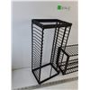 Image 2 : (2) Black Metal Freestanding Racks for Media
