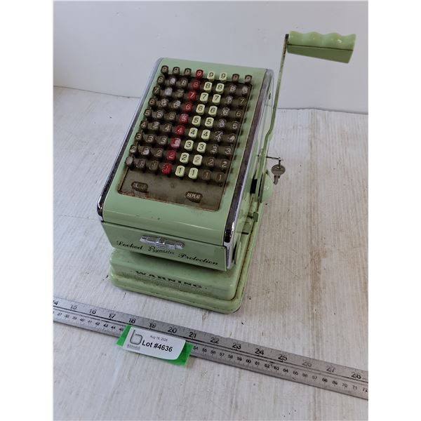 Paymaster Chequewriter Locked Paymaster Protection Tray with Key, Pickup Only