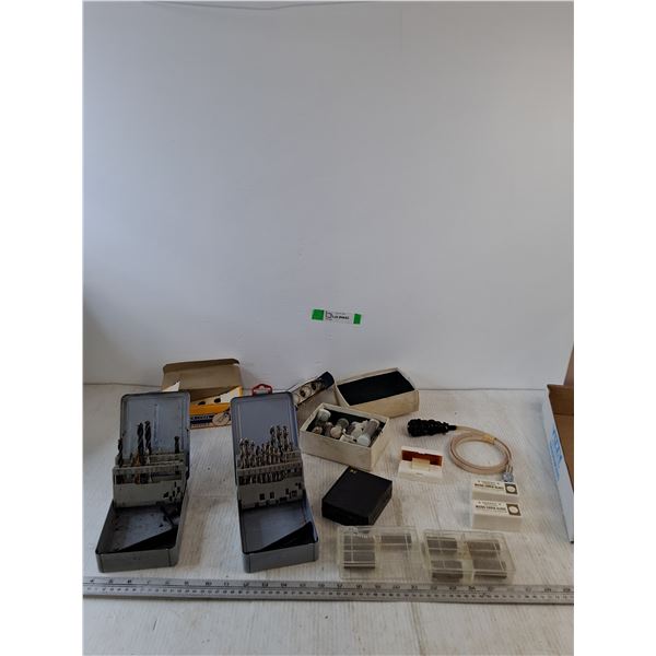 (2) Drill Bit Sets, Lightbulb Pack, Micro Cover Glass, Misc