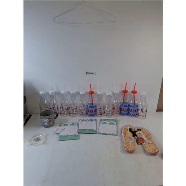 (3) Favor Box Packs, (12) Canada Day Cups, Women's Sandals Size 9/10