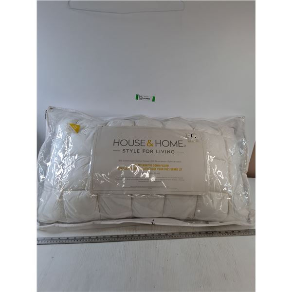 House & Home King Alternative Down Pillow, 20" x 36"