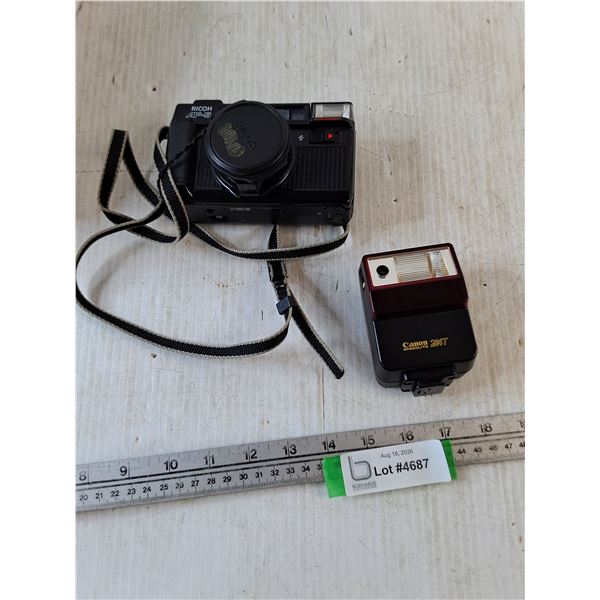 Ricoh AF-5 Camera and Canon Speedlite 244T Accessory Both Untested