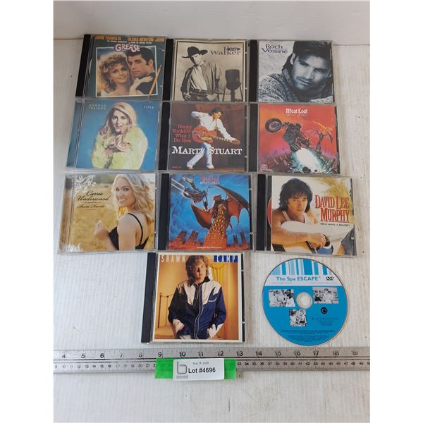 (10) CDs and (1) Spa DVD, Meat Loaf, Carrie Underwood, Grease, Meghan Trainor, Clay Walker