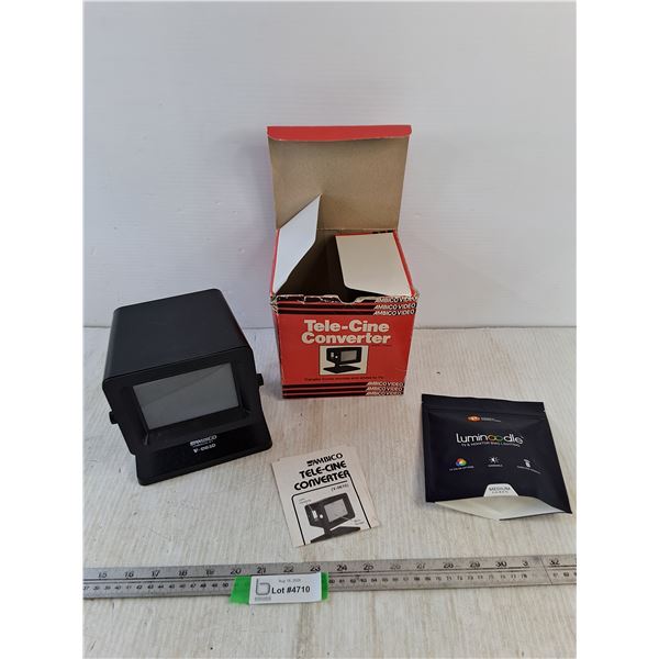 Ambico Tele-Cine Converter with Box Untested As-Is and Luminoodle Corner Lights Sealed
