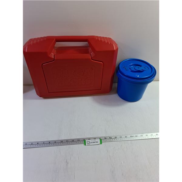 (2) Plastic Containers - Mega Bloks & Tyco