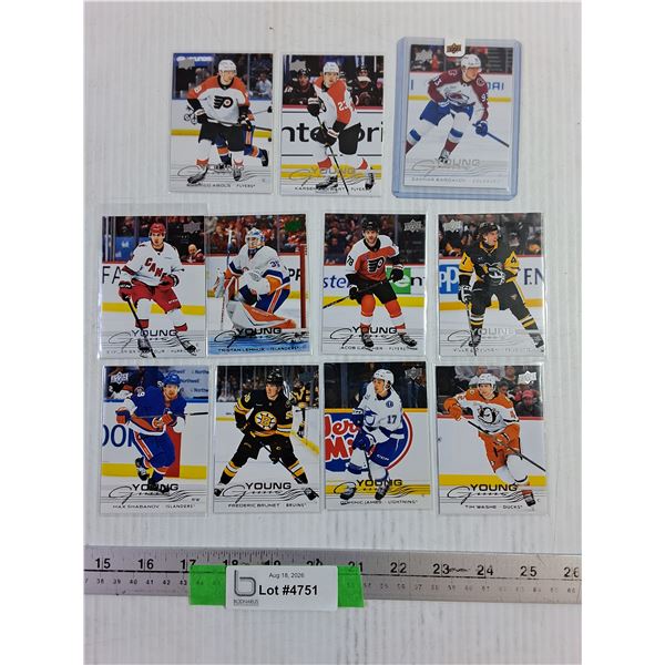 (11) Assorted Upper Deck Young Guns Hockey Guns, Cannot Authenticate