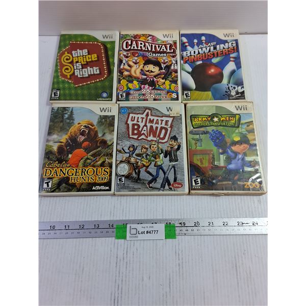 Assorted WII Games - Cabelas Hunt, Bowling, Ultimate Band, Misc