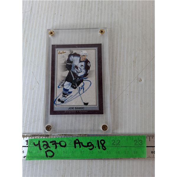 Joe Sakic Colorado Avalanche Autographed Card- Cannot Authenticate