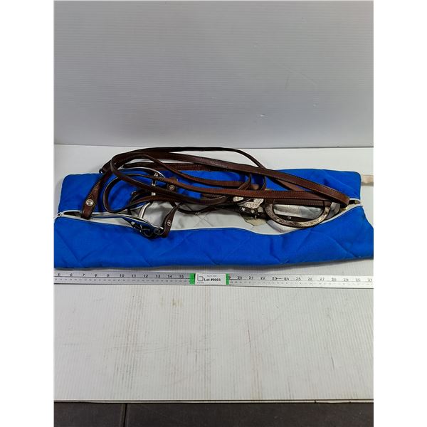 Show Bridle w/Long Shank Curb Bit,Split Reins and Storage Bag