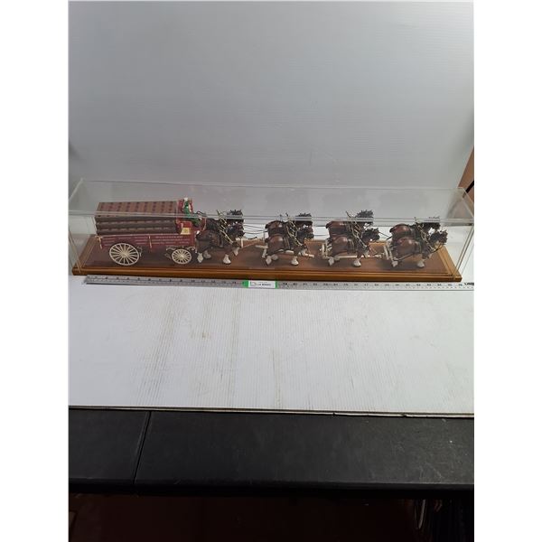 Vintage AMT Budweiser Clydesdale 8-Horse Hitch Model Kit Featuring Plastic Painted Wagon
