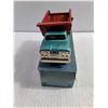 Image 5 : Vintage Asahi Tin Toy Chevrolet Dump Truck in Original Box-5" long