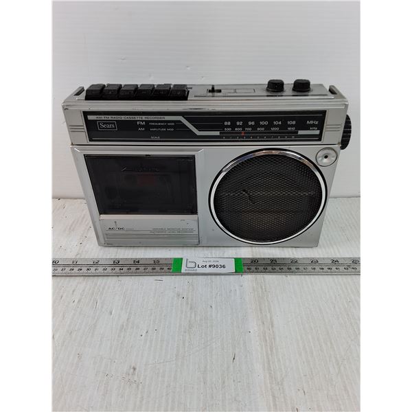 Sears Cassette Player-no cord,untested,as is