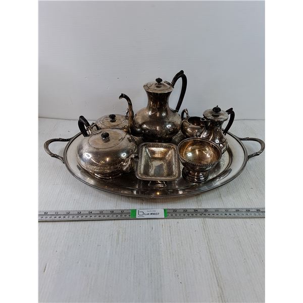 Antique Silver Plated Serving Set by Wm. Rogers Model 560- 8 Pieces in Total