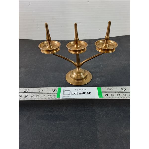 Brass Candle Holder-Holds Three Candles