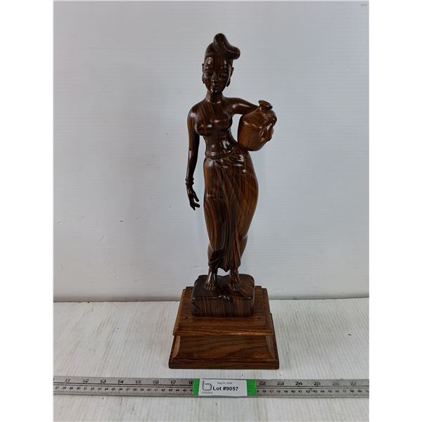 Vintage Hand Carved Indian Woman-18.5"Tallx4.25" Wide-from Banglagore,made from Rosewood